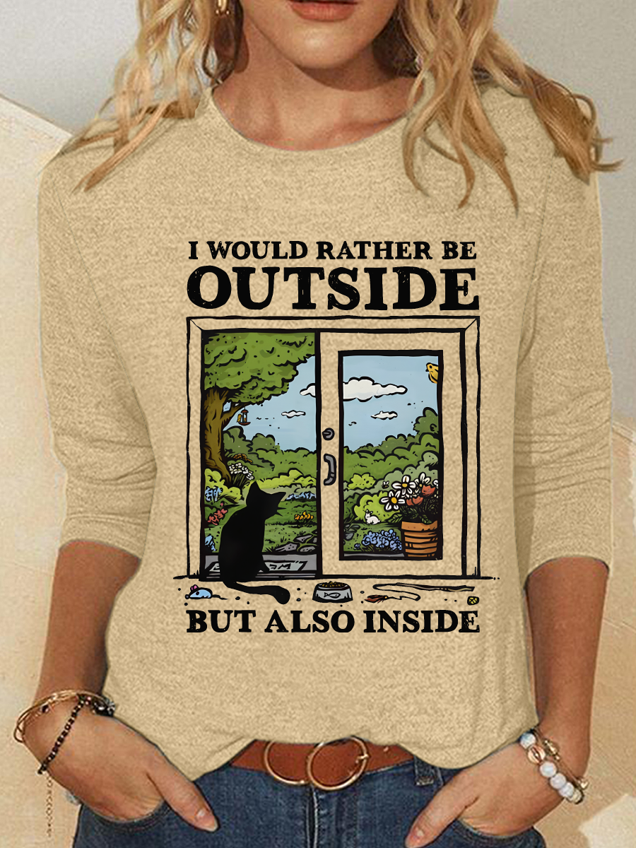 I Would Rather Be Outside Casual Long Sleeve Shirt