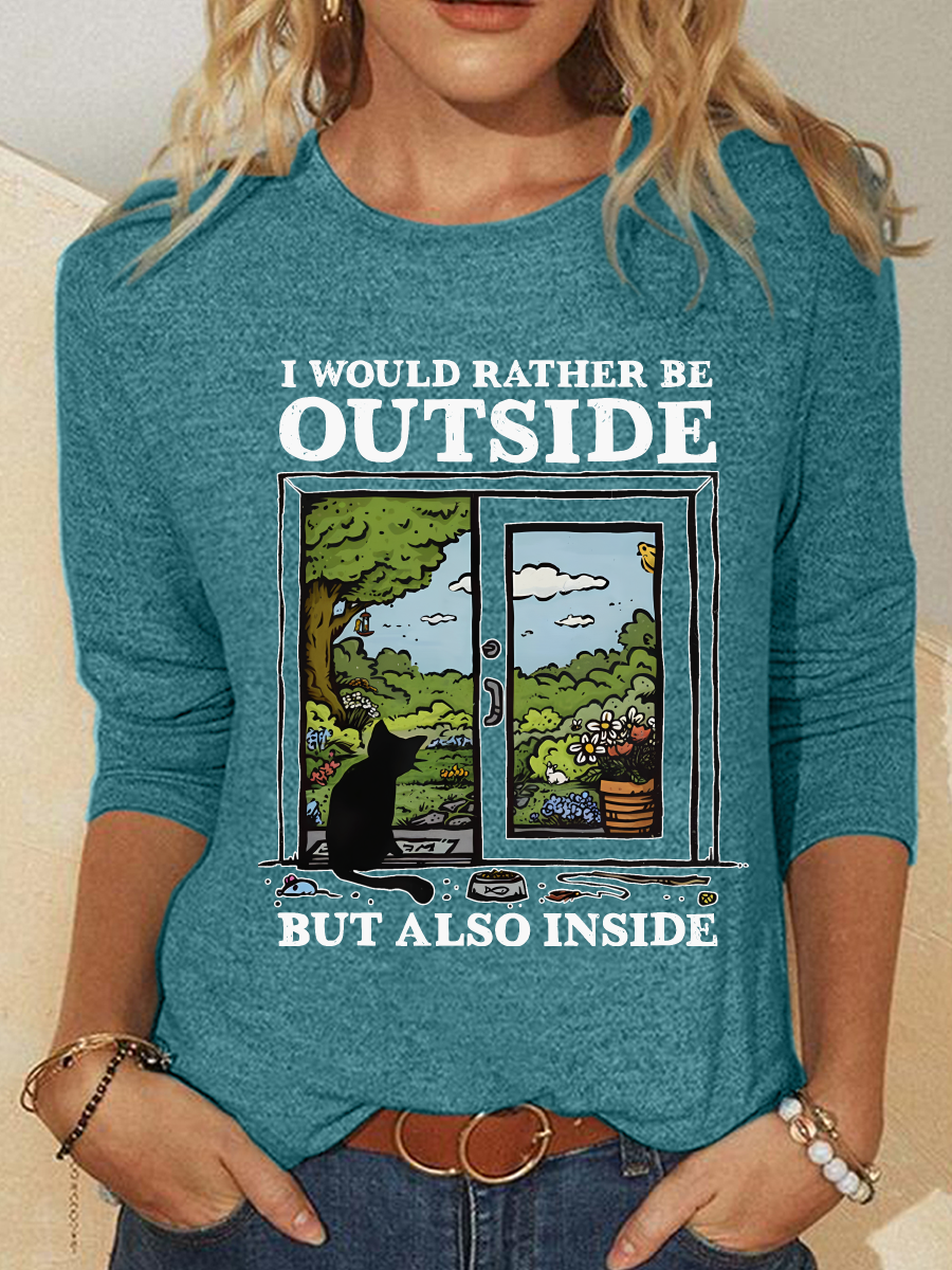 I Would Rather Be Outside Casual Long Sleeve Shirt