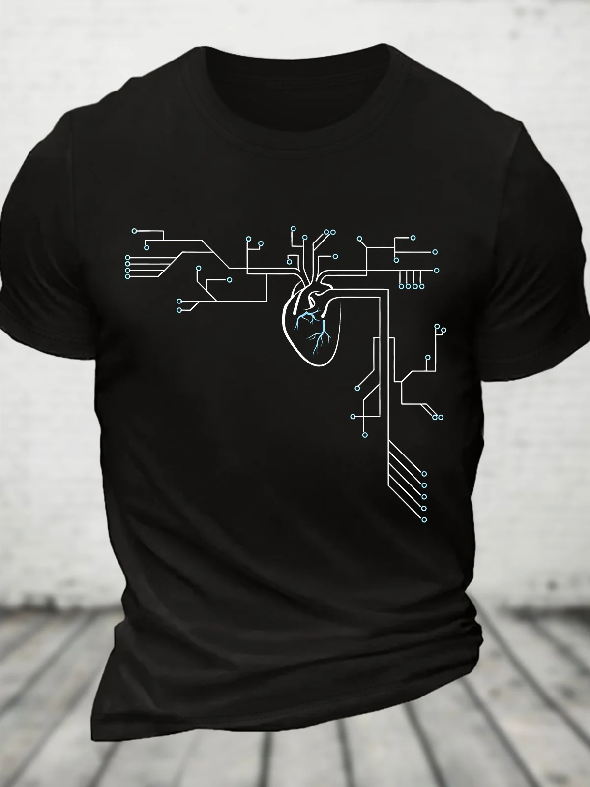 Heart Circuit Board Geek Cotton T-shirt