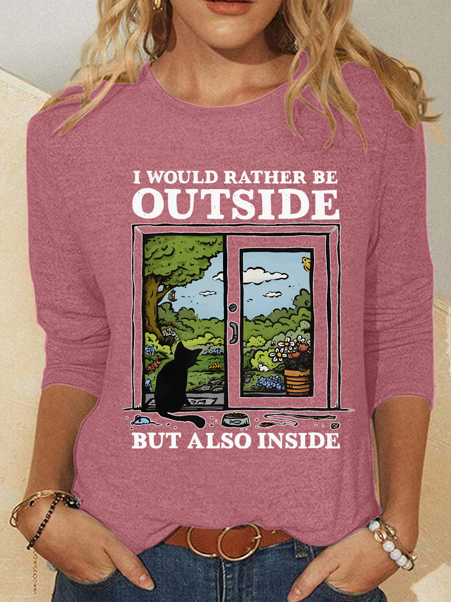 I Would Rather Be Outside Casual Long Sleeve Shirt