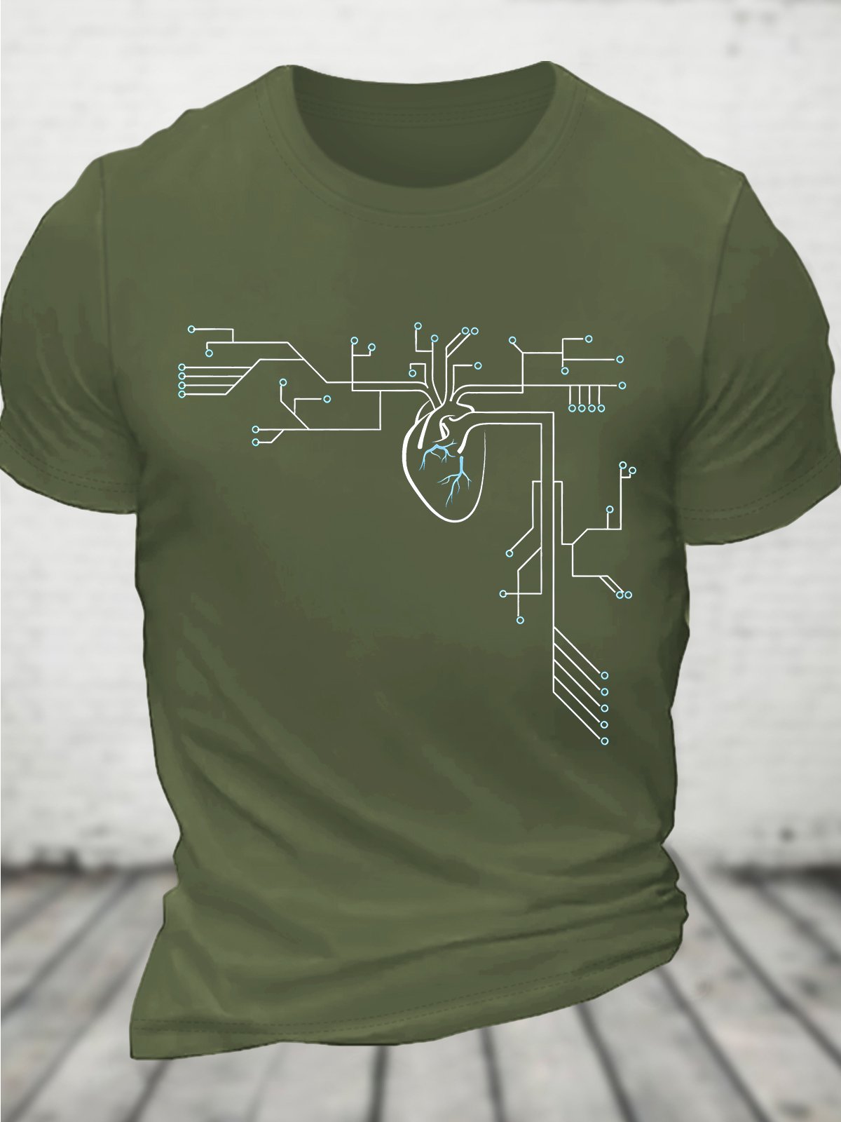 Heart Circuit Board Geek Cotton T-shirt