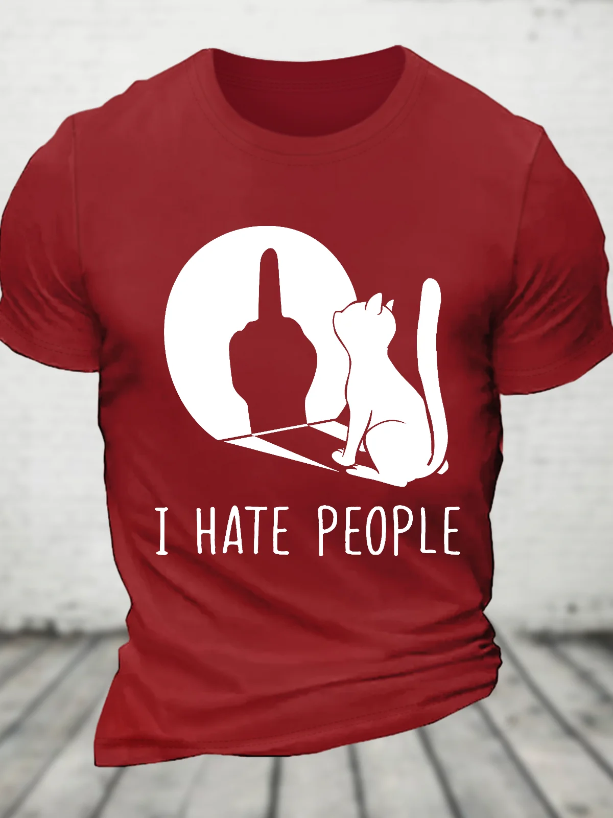 Grumpy Kitten Cats I Don't Like People Cat I Hate People Cat Cotton T-Shirt