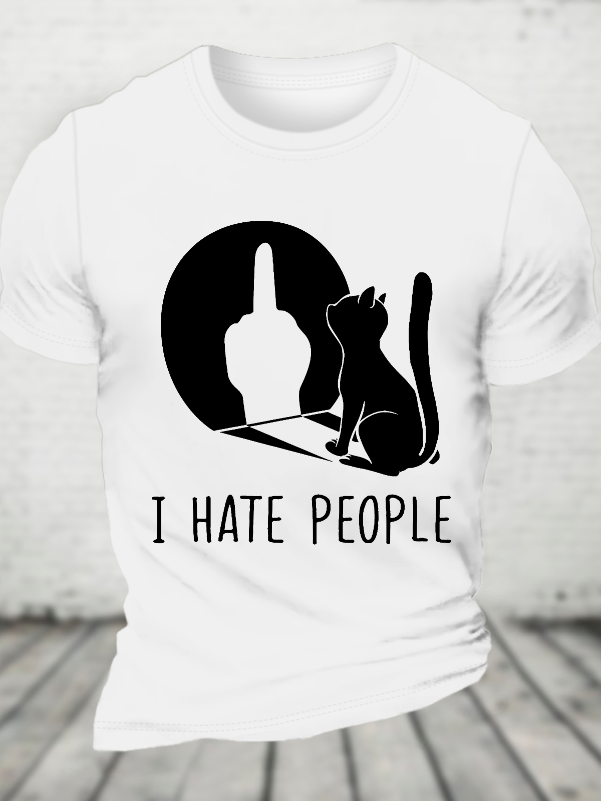 Grumpy Kitten Cats I Don't Like People Cat I Hate People Cat Cotton T-Shirt