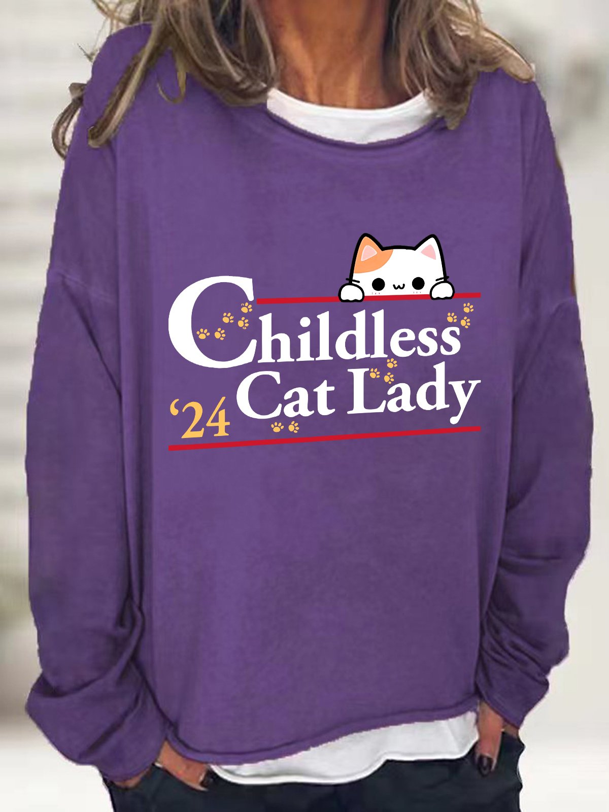 2024 Childless Cat Lady Casual Sweatshirt