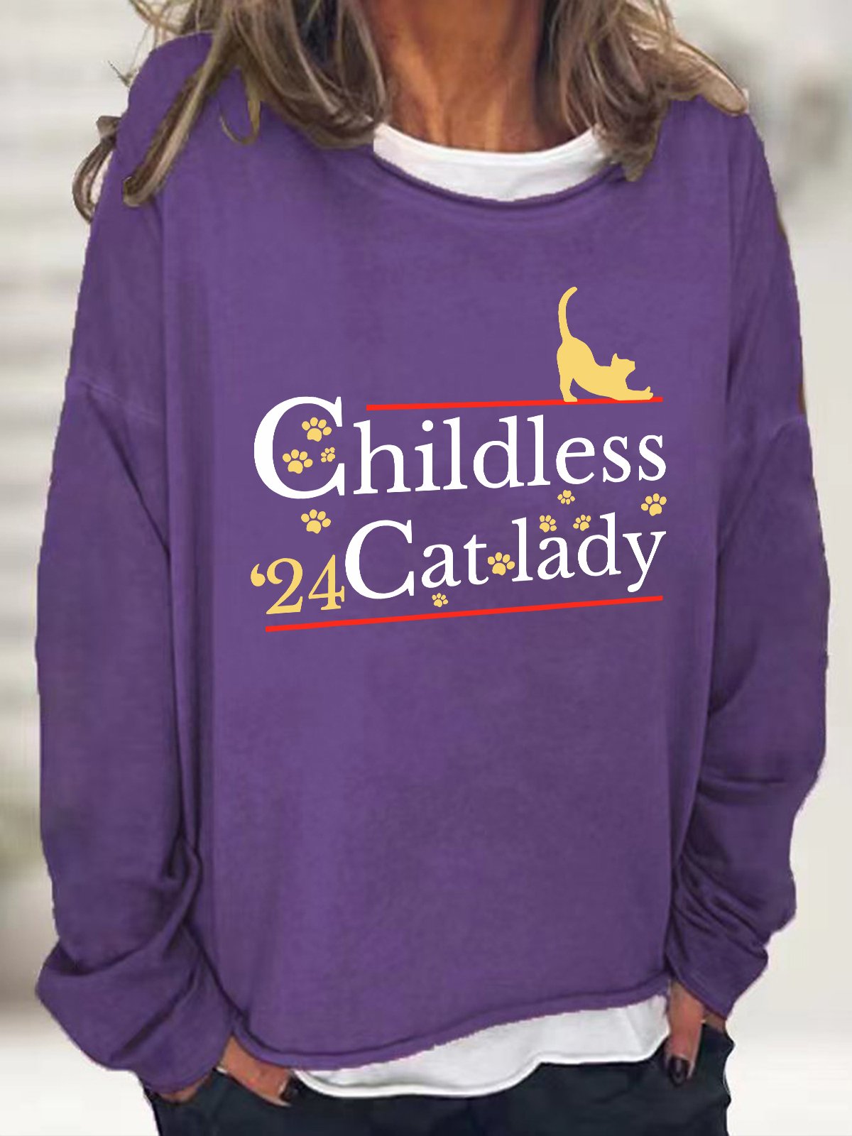 2024 Childless Cat Lady Casual Sweatshirt