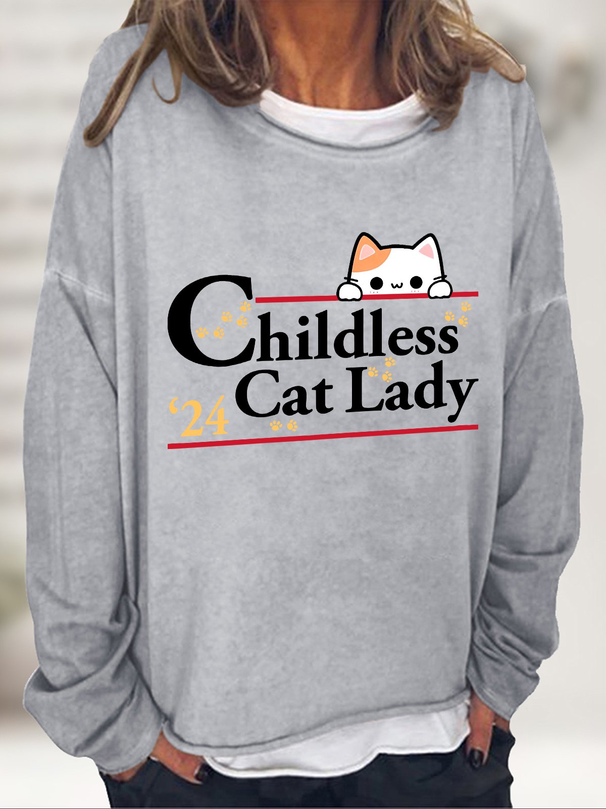 2024 Childless Cat Lady Casual Sweatshirt