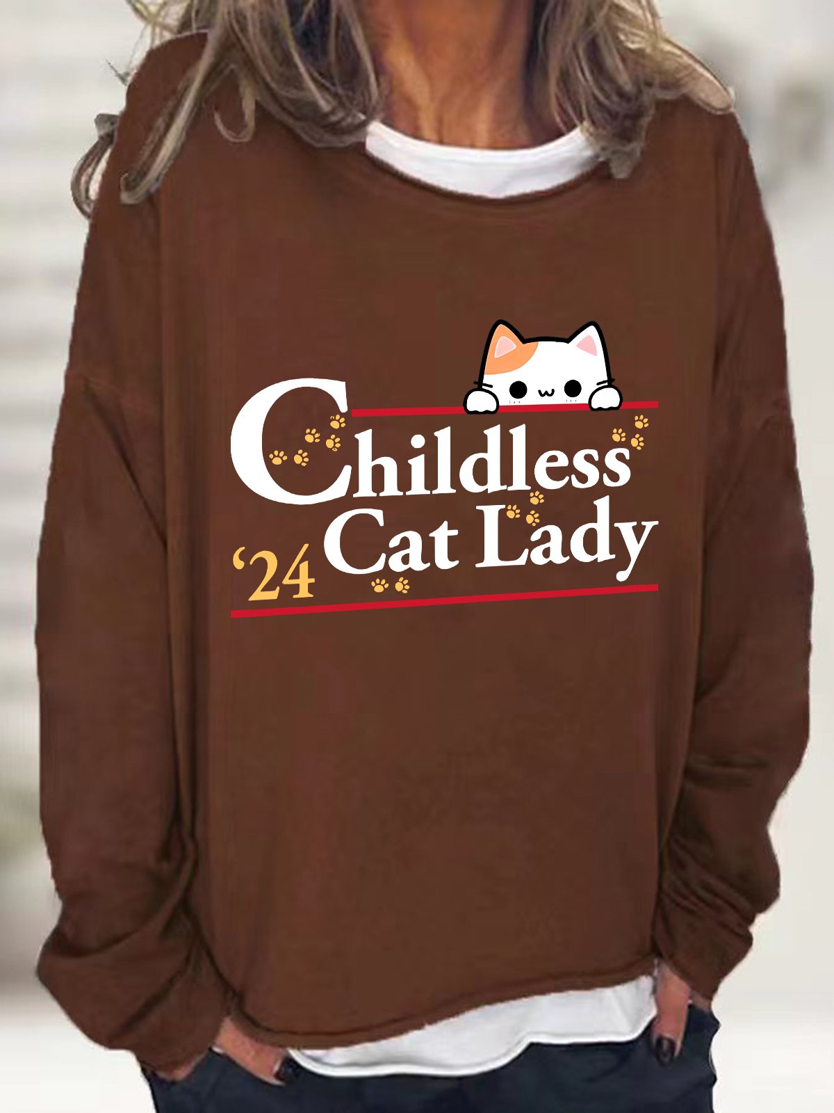 2024 Childless Cat Lady Casual Sweatshirt