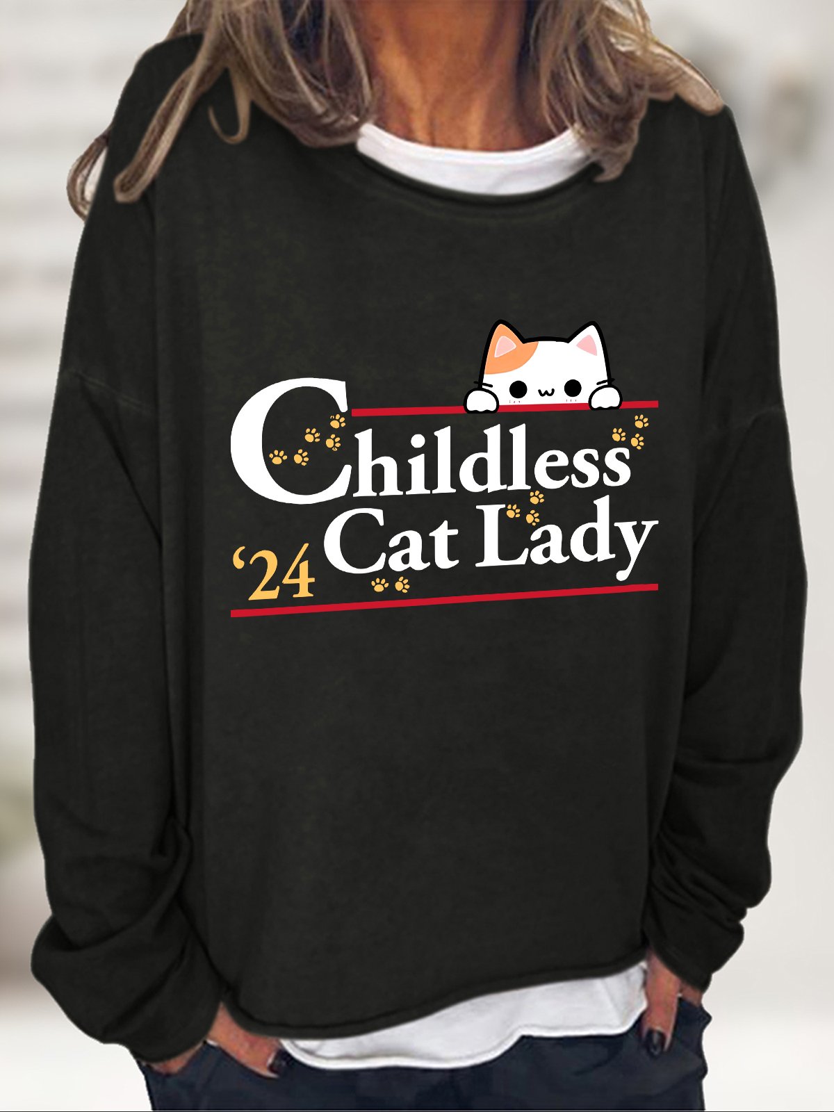 2024 Childless Cat Lady Casual Sweatshirt