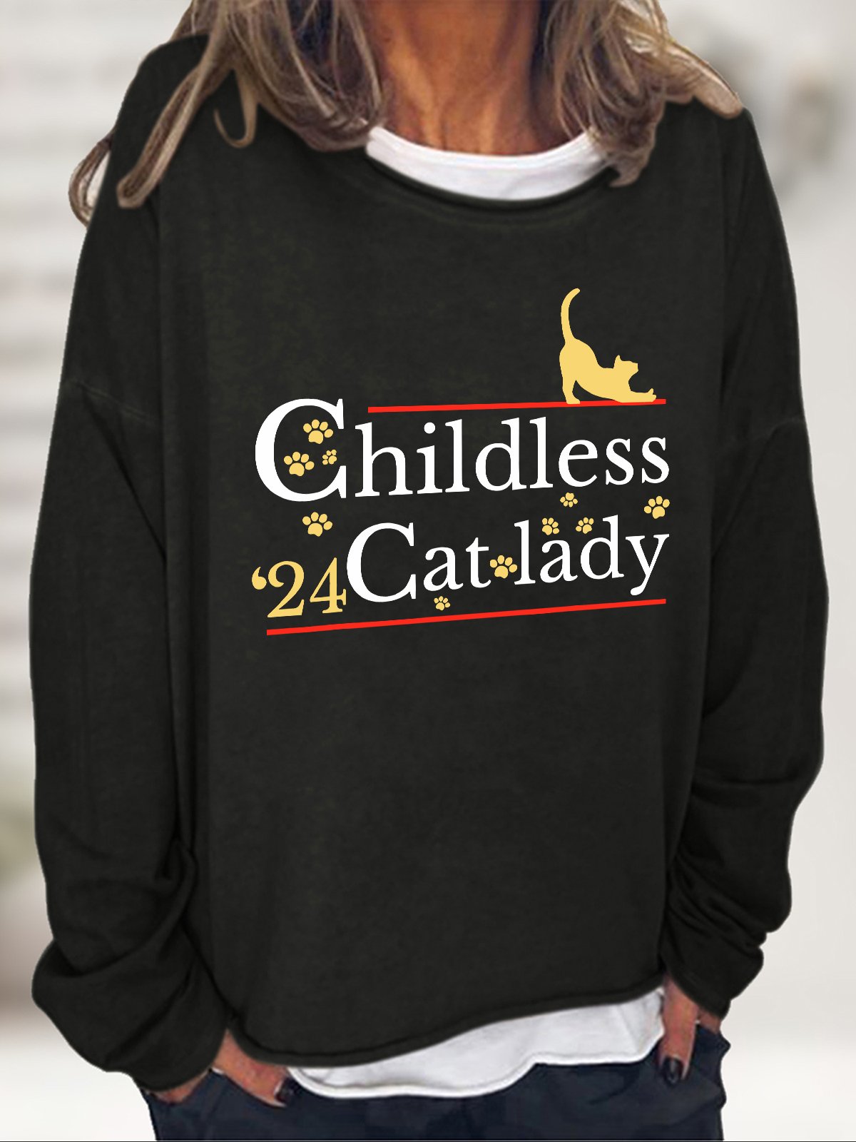 2024 Childless Cat Lady Casual Sweatshirt