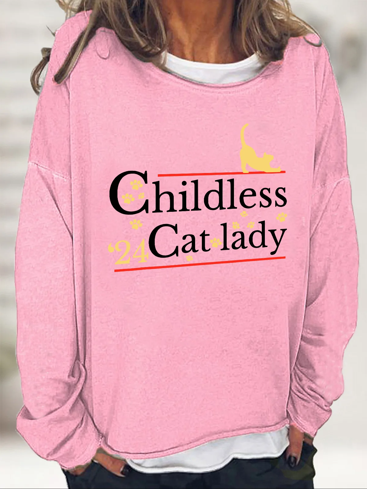 2024 Childless Cat Lady Casual Sweatshirt