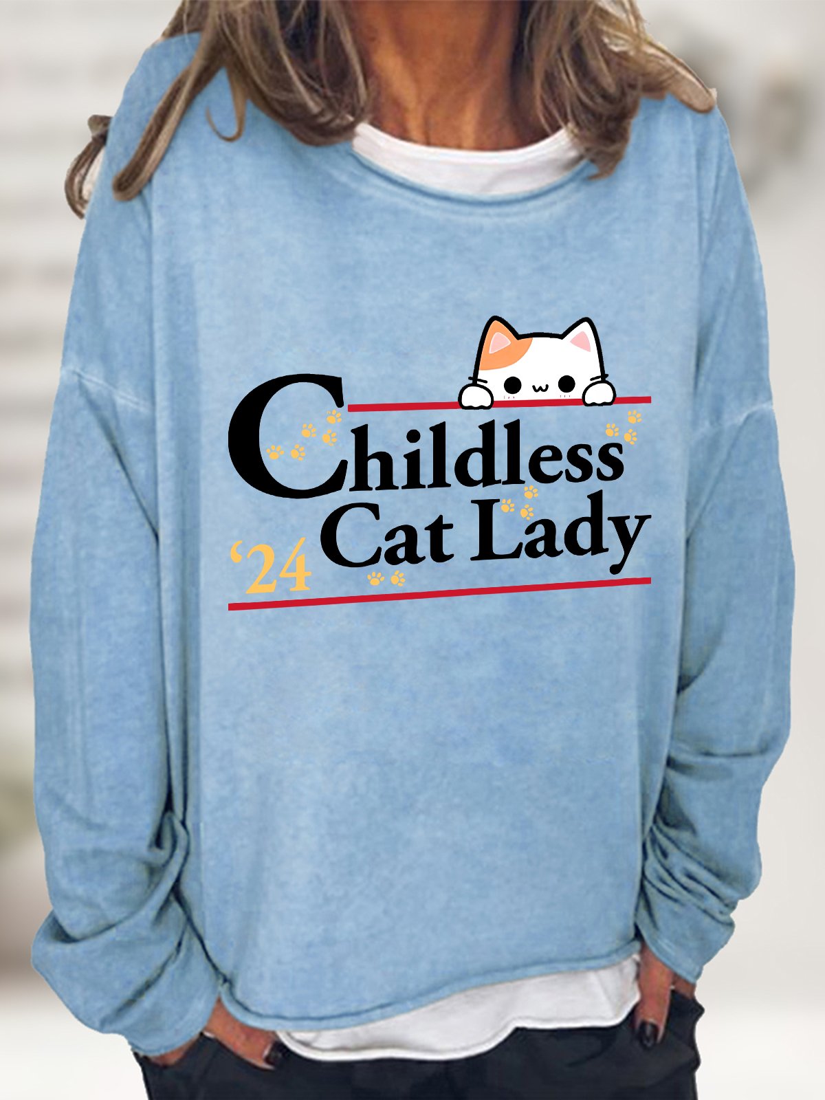 2024 Childless Cat Lady Casual Sweatshirt