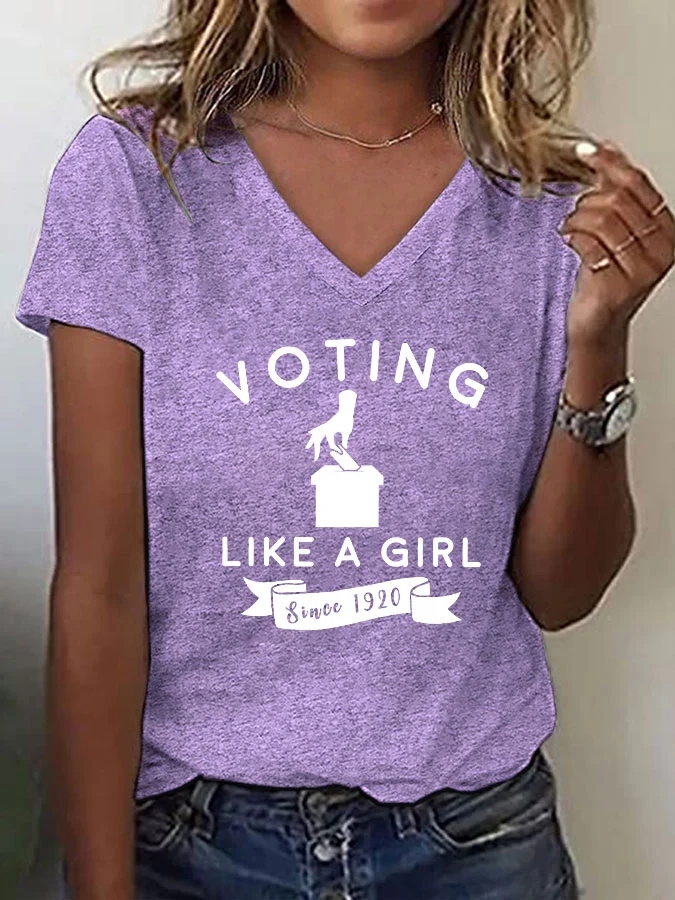 Women's "Voting Like a Girl" Printed T-Shirt