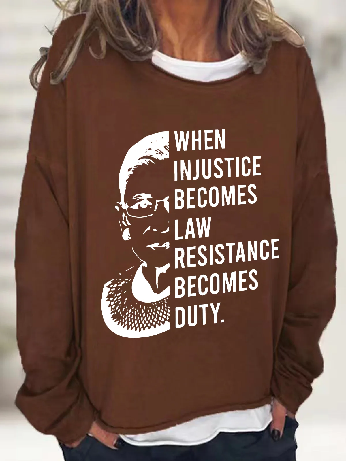 When Injustice Becomes Law Ladies Casual Sweatshirt