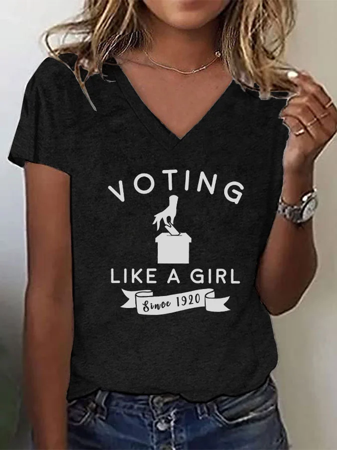 Women's "Voting Like a Girl" Printed T-Shirt