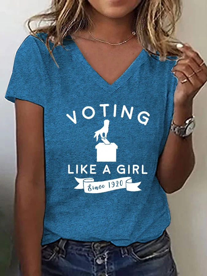 Women's "Voting Like a Girl" Printed T-Shirt