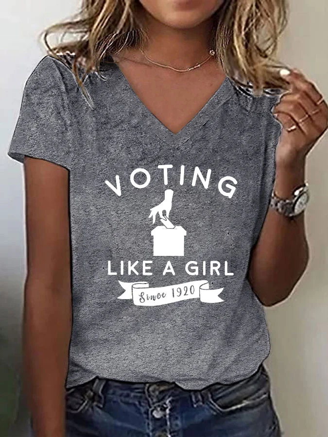 Women's "Voting Like a Girl" Printed T-Shirt