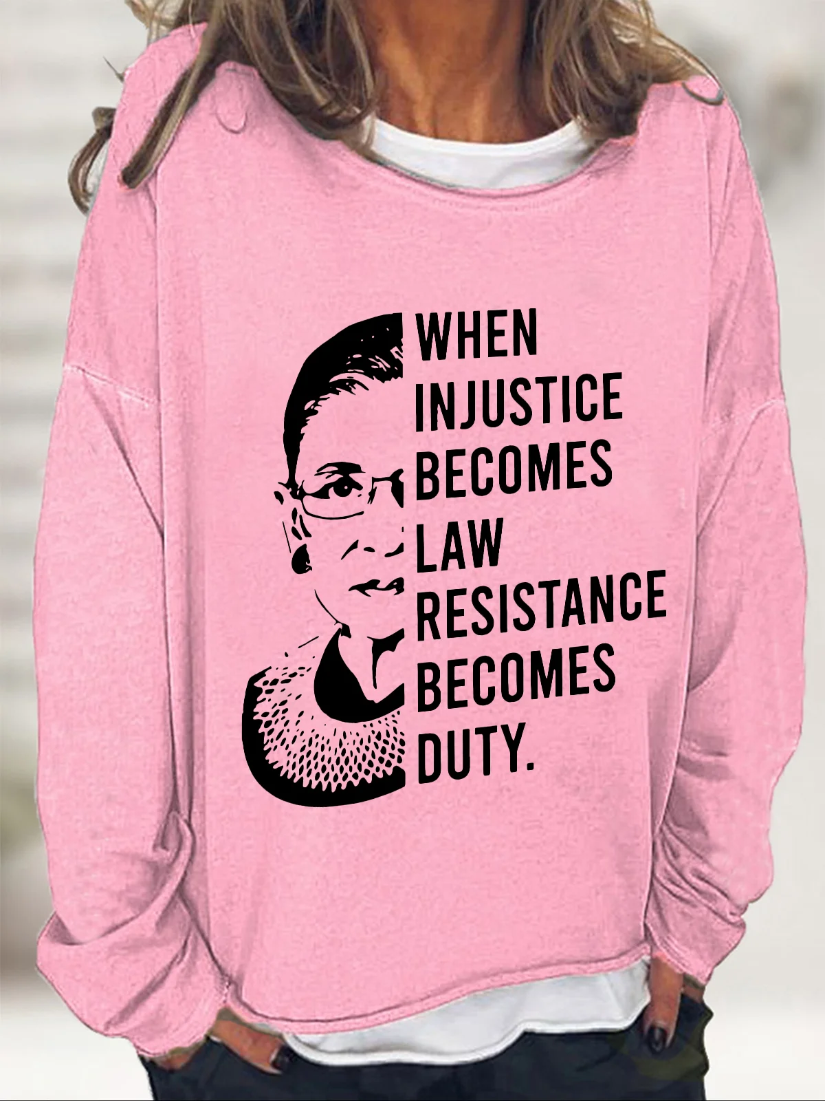 When Injustice Becomes Law Ladies Casual Sweatshirt