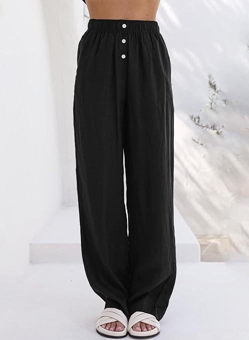 Women's Cotton And Linen Loose Casual Straight Pants