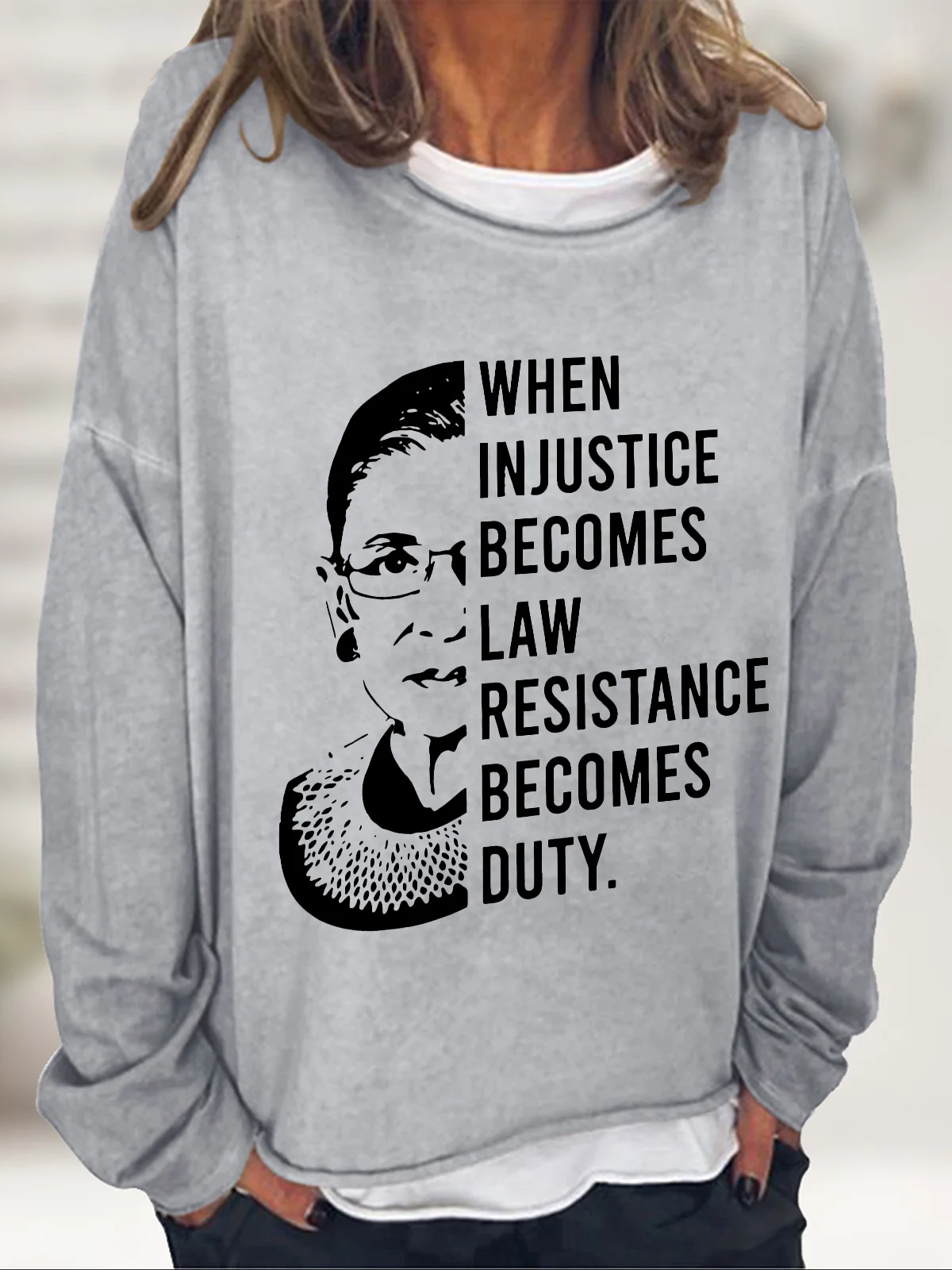 When Injustice Becomes Law Ladies Casual Sweatshirt