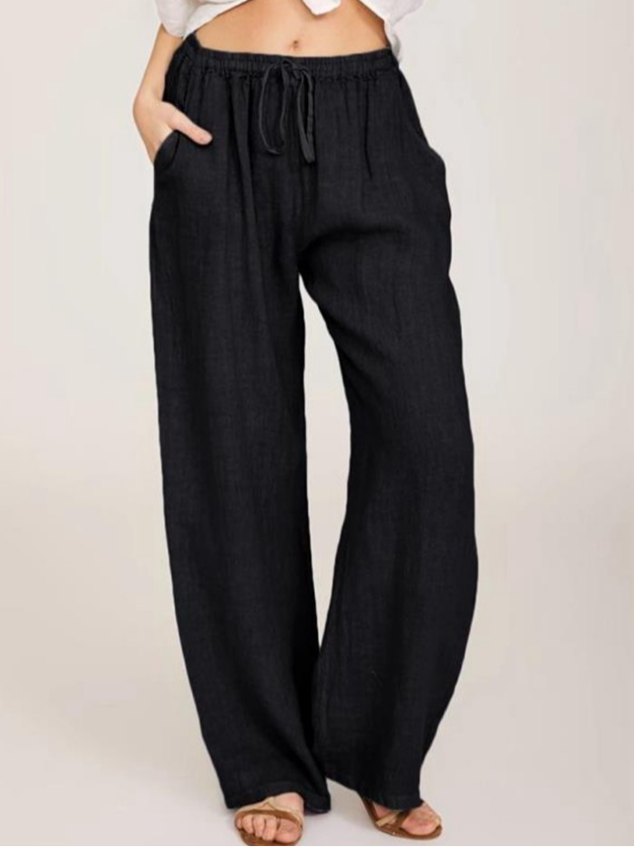 Cotton Loose Casual Plain Pants