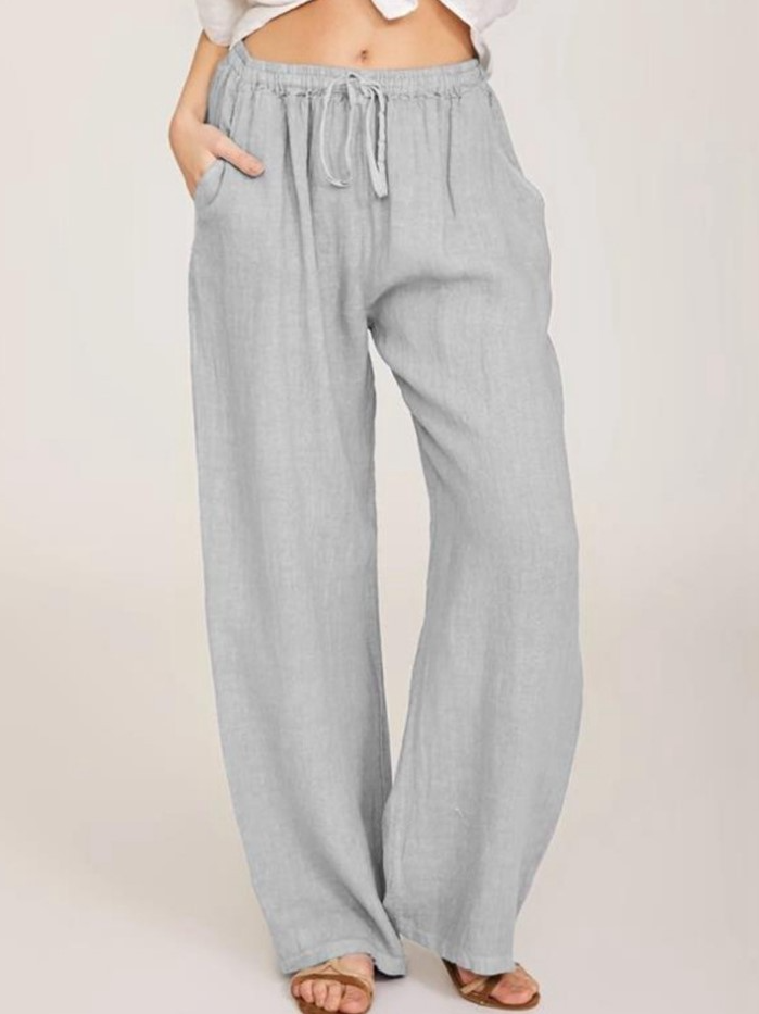 Cotton Loose Casual Plain Pants