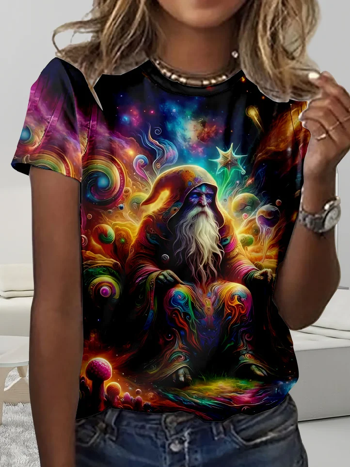 Unisex Star Wizard abstract print design T-shirt