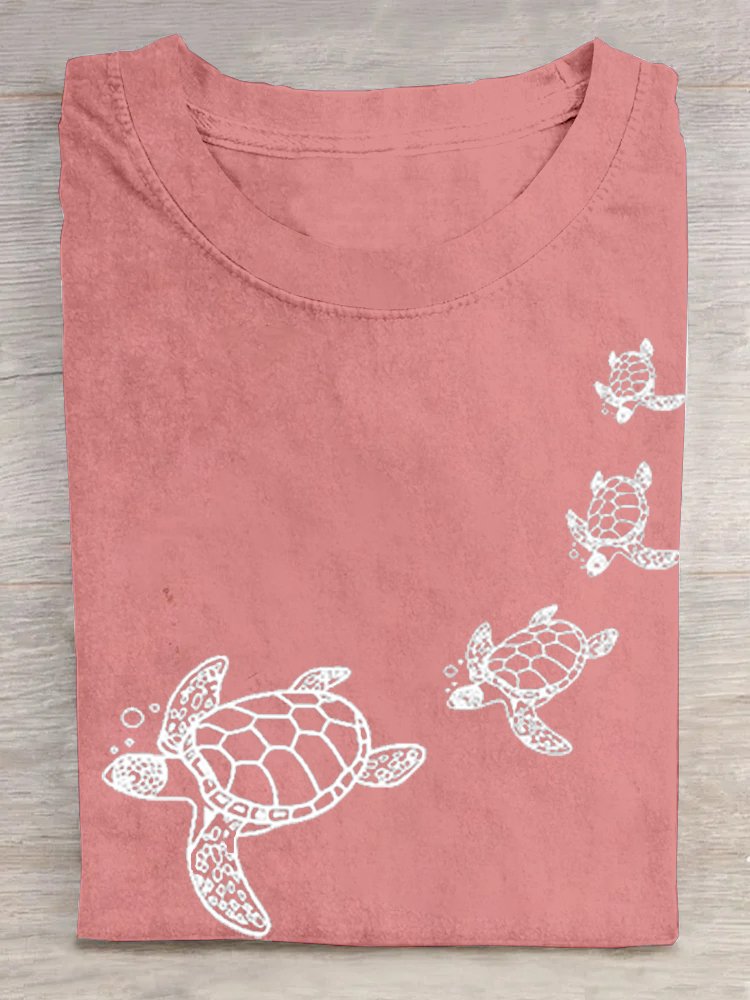 Casual Loose Cotton Turtle T-Shirt