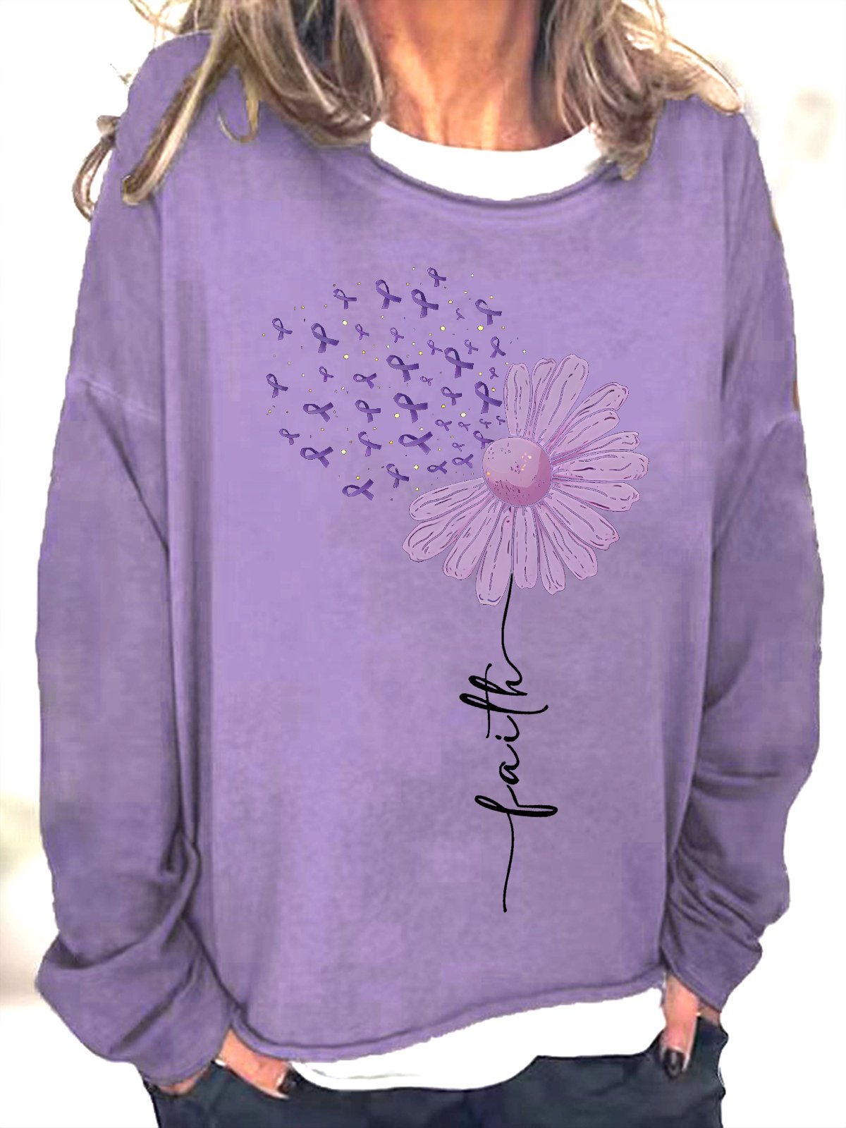 Alzheimer Fighter T-Shirt Casual Sweatshirt