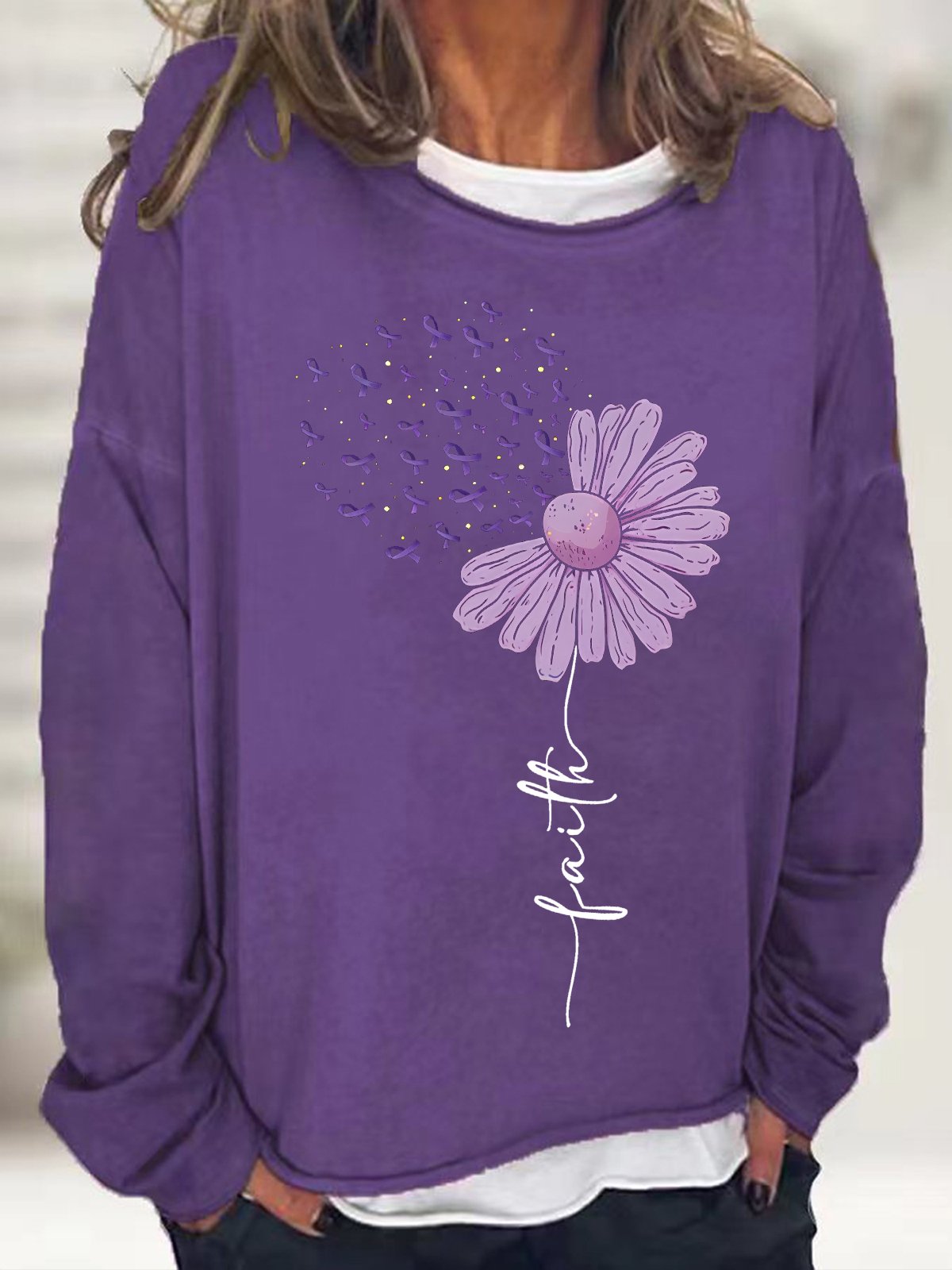 Alzheimer Fighter T-Shirt Casual Sweatshirt