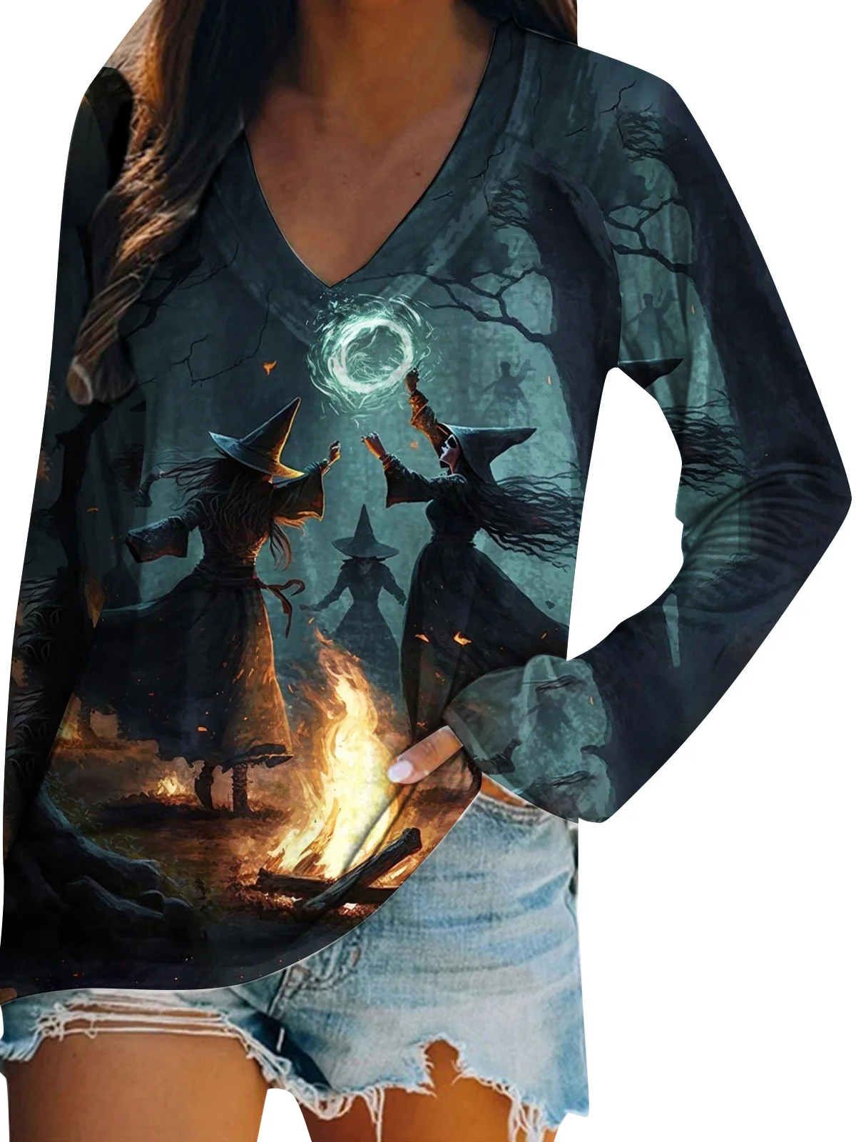 Halloween Crew Neck Casual T-Shirt