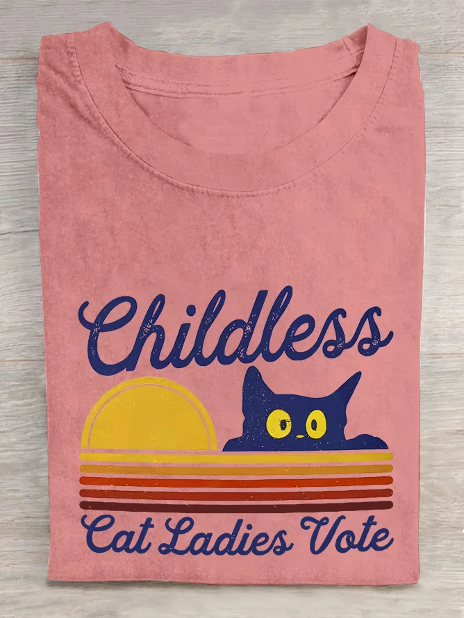 Childless Cat Ladies Vote Rosie The Riveter 2024 Vintage  Cotton T-shirt