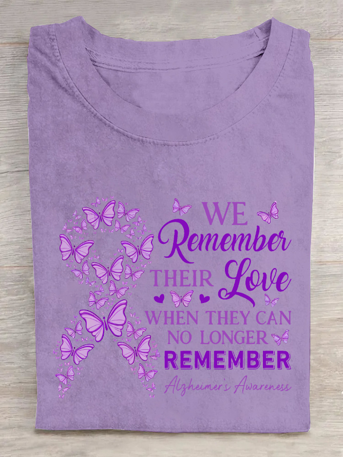 We Remember Their Love Alzheimers Awareness Never Forget Cotton T-Shirt