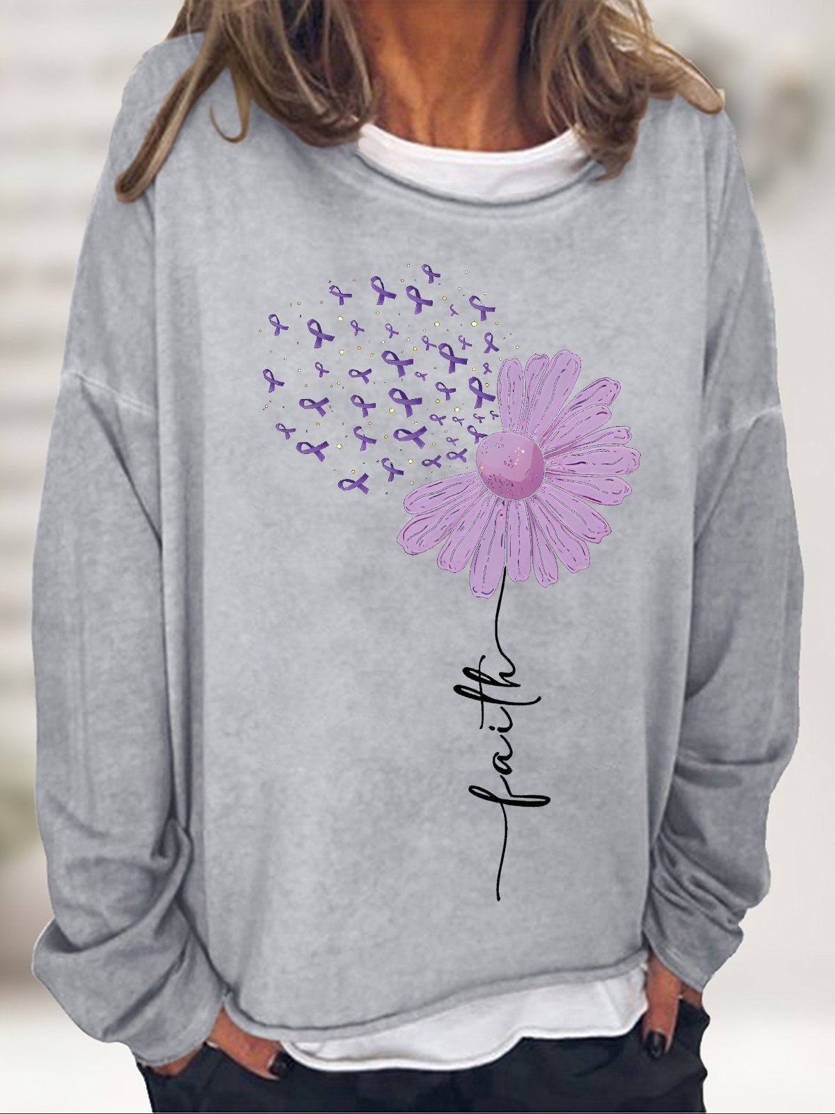 Alzheimer Fighter T-Shirt Casual Sweatshirt