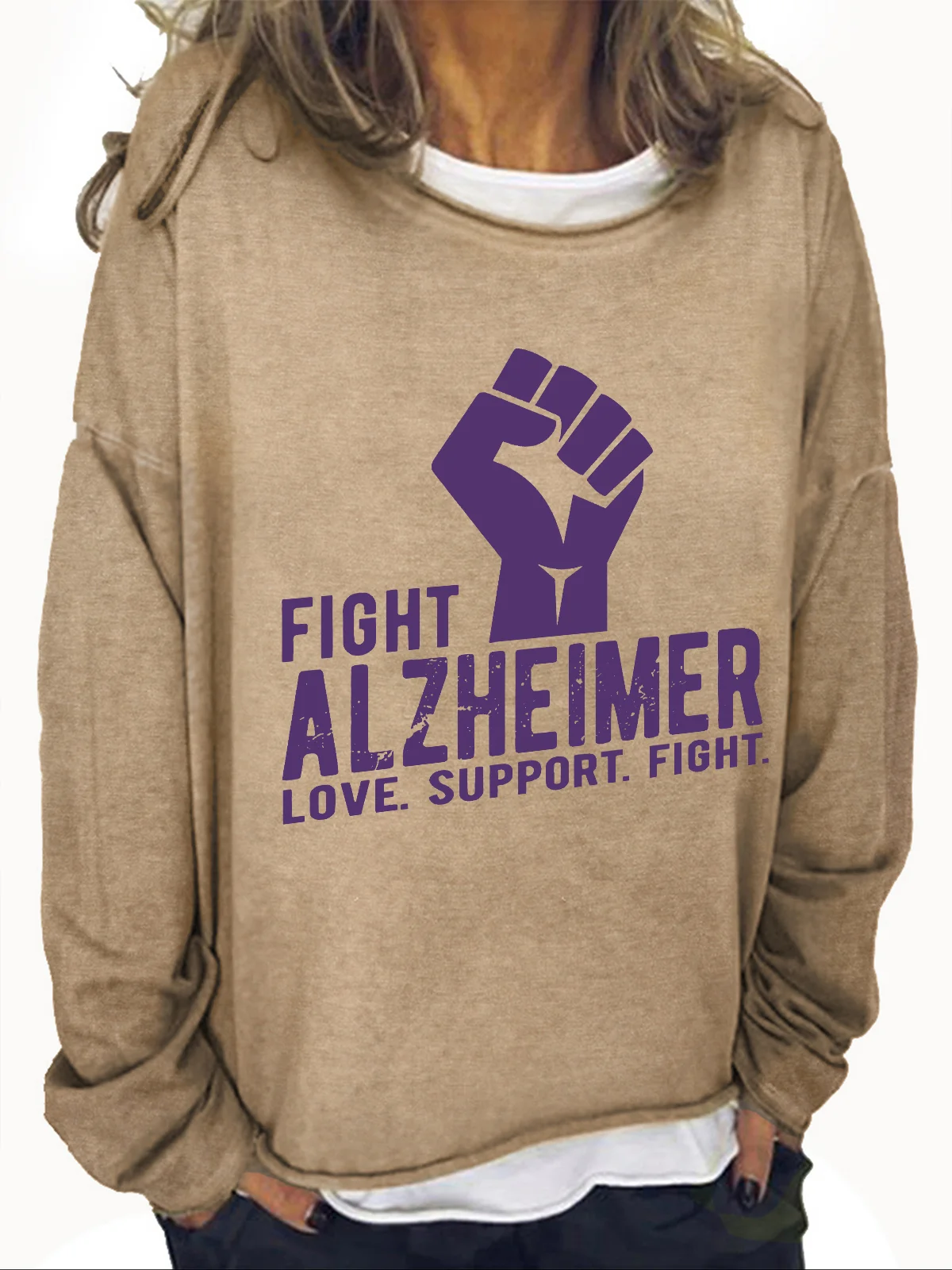 Fight Alzheimer, Support Alzheimer Awareness Casual Sweatshirt