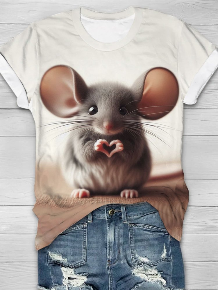 Heartfelt Little Mouse Love T-shirt