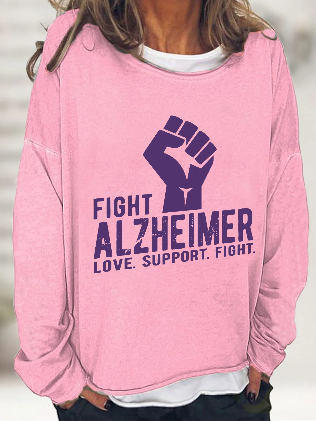 Fight Alzheimer, Support Alzheimer Awareness Casual Sweatshirt