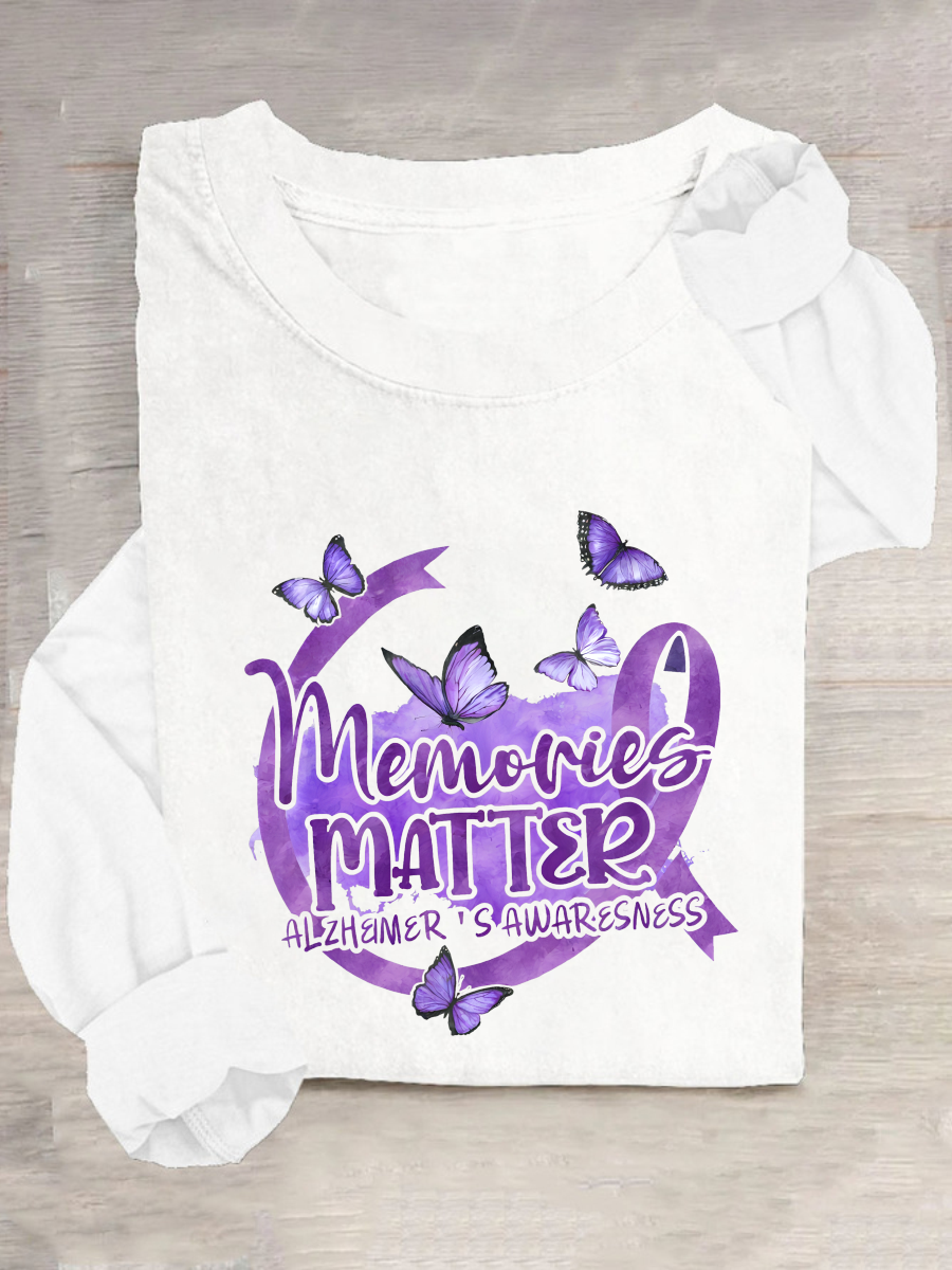 Memories Matter Alzheimer's Awareness Casual Long Sleeve Shirt