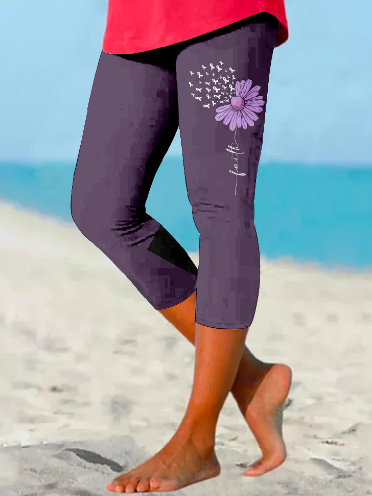 Women's Alzheimer Fighter Supporter Cropped Leggings