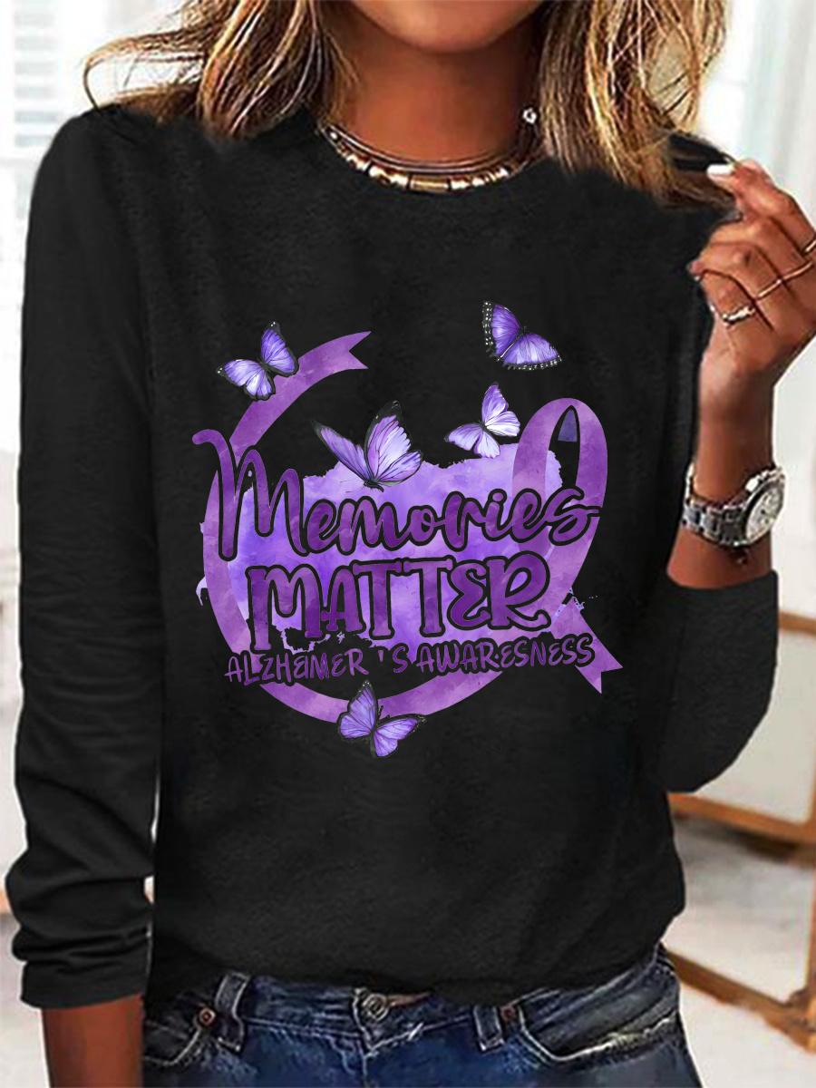 Memories Matter Alzheimer's Awareness Casual Long Sleeve Shirt