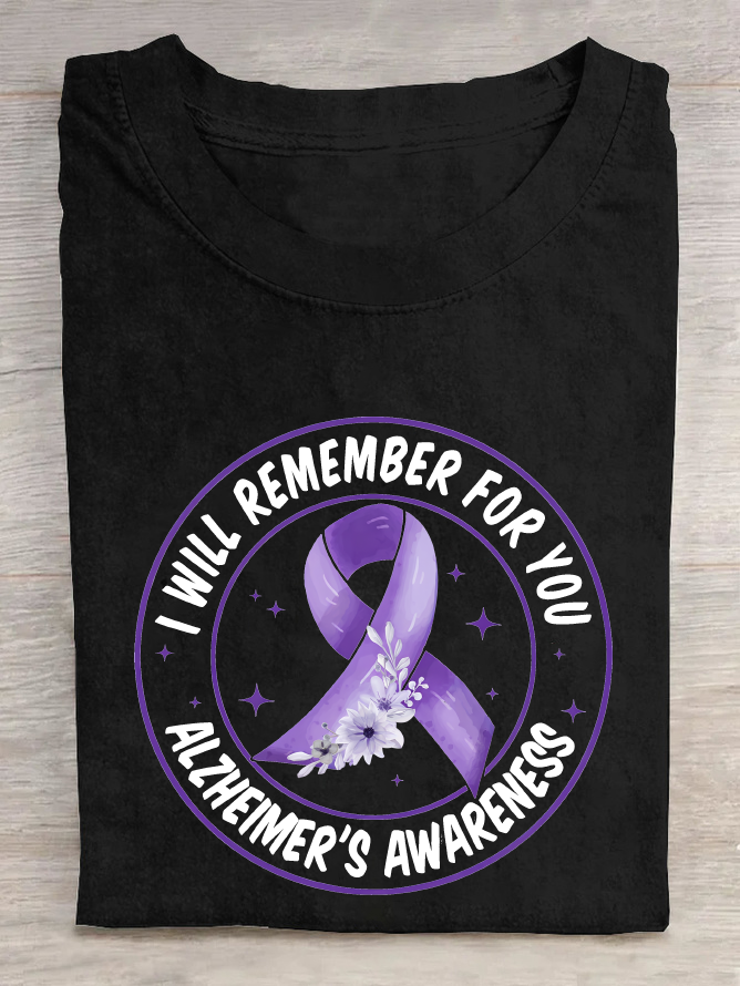 I Will Remember For You Alzheimer's Awareness Cotton T-Shirt