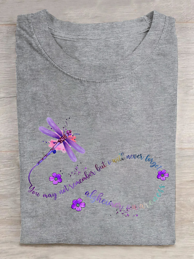 You May Not Remember But I Will Never Forget Alzheimer Awareness Cotton T-Shirt