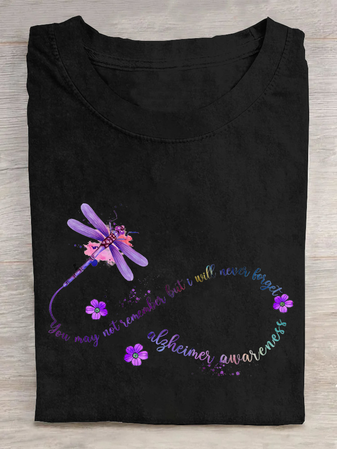 You May Not Remember But I Will Never Forget Alzheimer Awareness Cotton T-Shirt