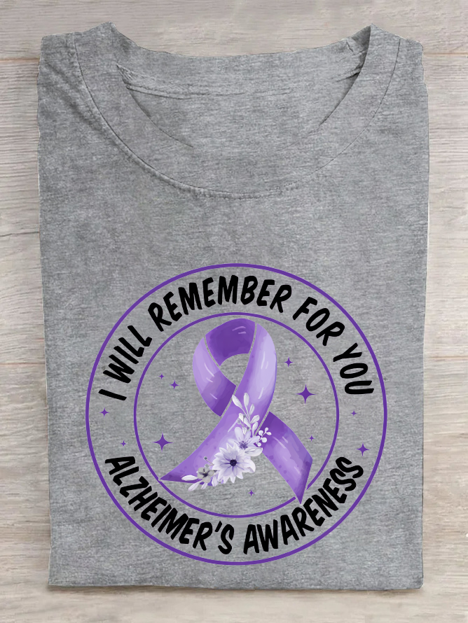 I Will Remember For You Alzheimer's Awareness Cotton T-Shirt