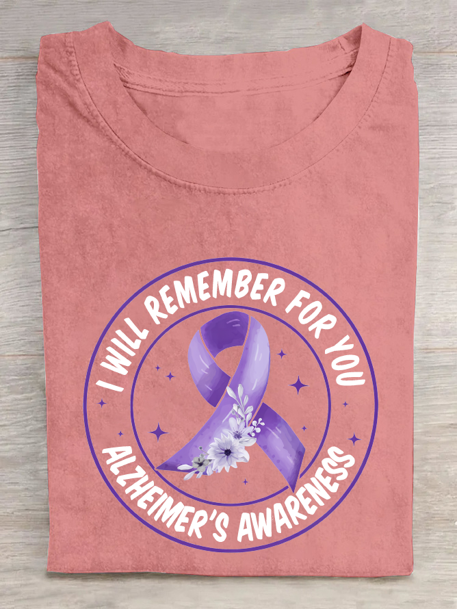 I Will Remember For You Alzheimer's Awareness Cotton T-Shirt