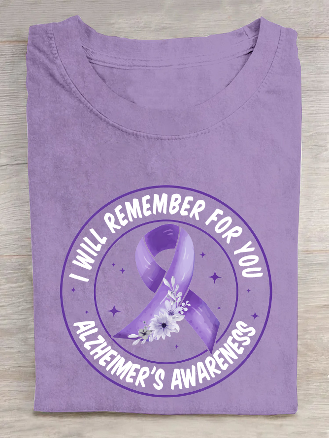 I Will Remember For You Alzheimer's Awareness Cotton T-Shirt