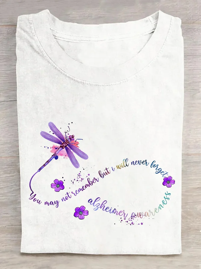 You May Not Remember But I Will Never Forget Alzheimer Awareness Cotton T-Shirt