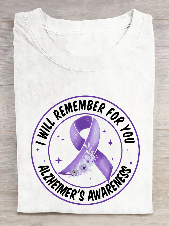 I Will Remember For You Alzheimer's Awareness Cotton T-Shirt