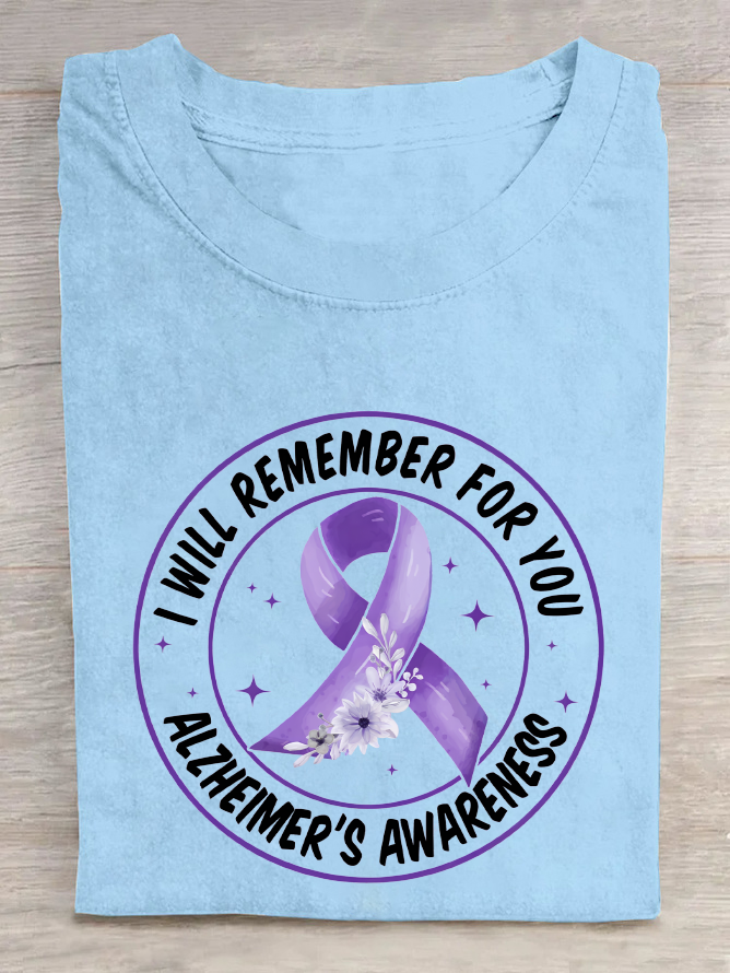 I Will Remember For You Alzheimer's Awareness Cotton T-Shirt