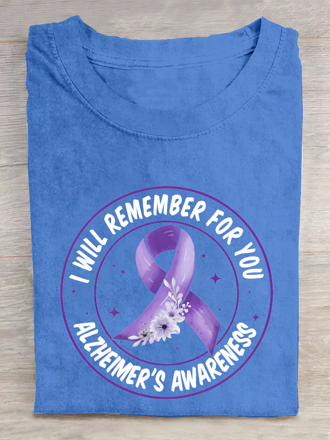 I Will Remember For You Alzheimer's Awareness Cotton T-Shirt