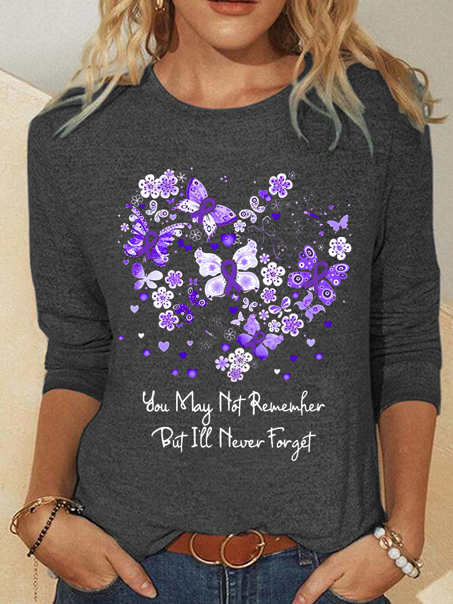 Women's Alzheimer's Awareness Casual Long Sleeve Shirt